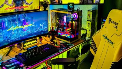 Yellow gaming setup