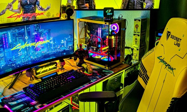 Yellow gaming setup