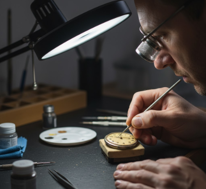 The meticulous work involved in restoring faded or damaged vintage watch dials