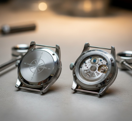 Analyzing the advantages of solid casebacks versus transparent sapphire exhibition backs