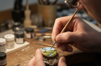 The artistry of hand painting miniature scenes or portraits onto watch dials