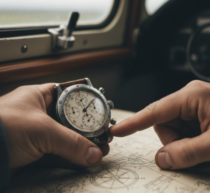 The historical use of watches in early aviation for complex flight calculations