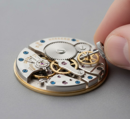 The importance of the keyless works mechanism for setting the time and manually winding the watch