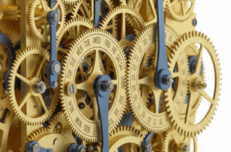 The intricate gear train that controls the progression of the date and day wheels