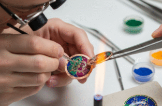 The meticulous process of applying lacquer and grand feu enamel to artistic watch dials
